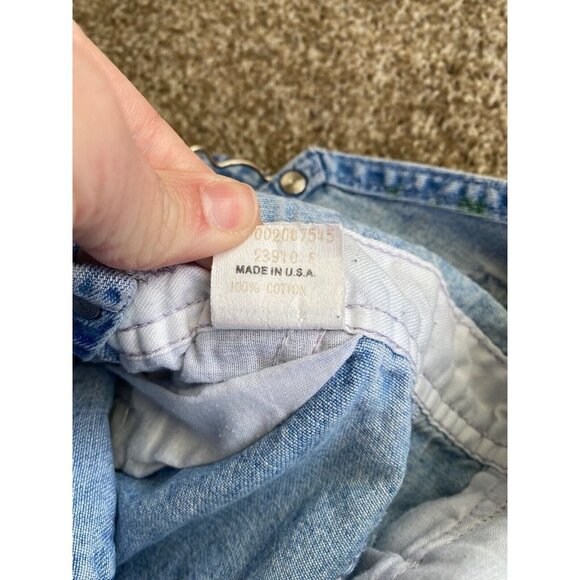 VTG OshKosh B'Gosh Size 12 Months Blue Faded Paint Splatter Overalls RARE! - Picture 7 of 9